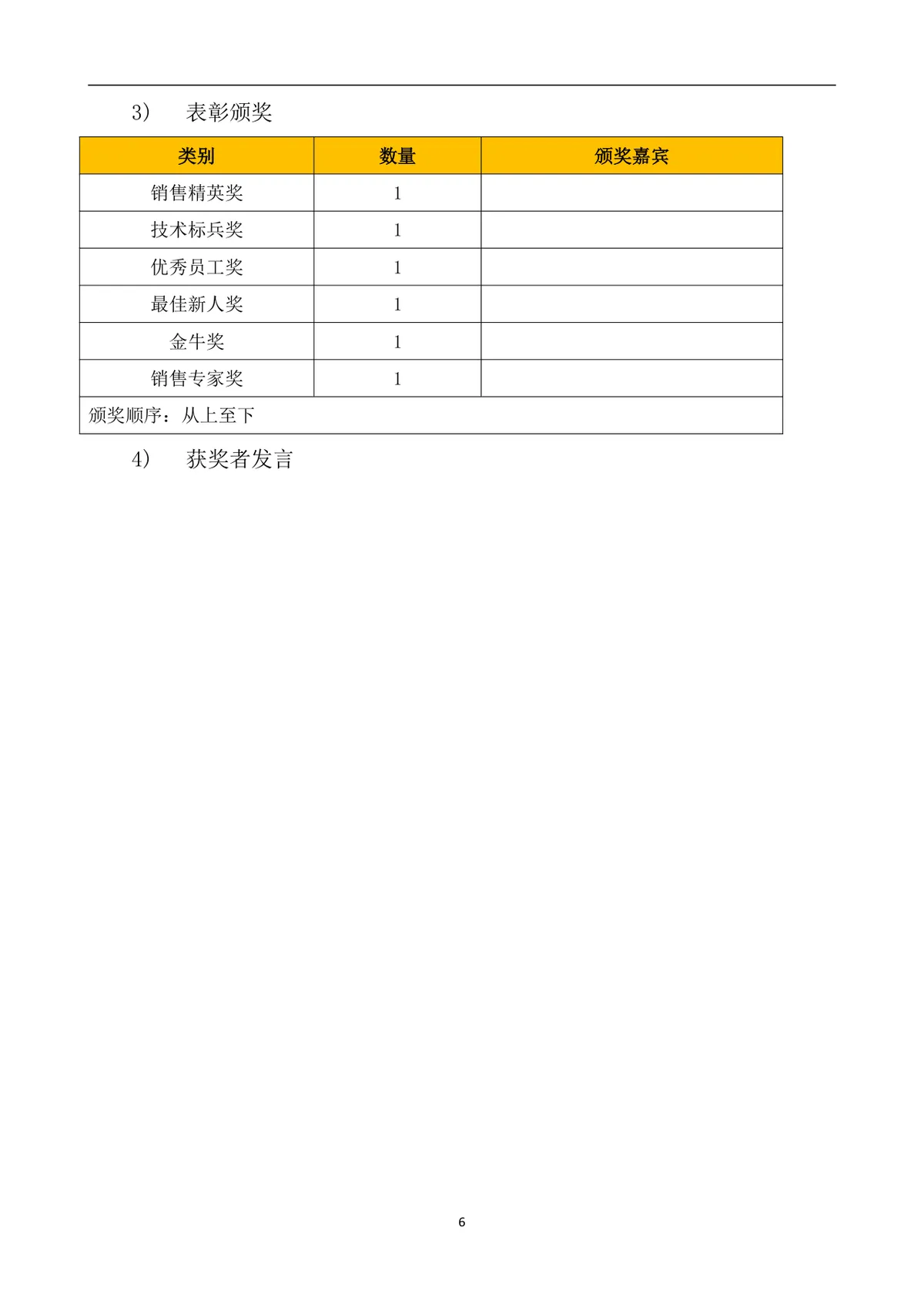 公司年会策划方案Word文档 企业年终总结表彰迎新年会完整执行方案模板 - 第6页