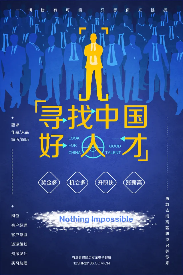 寻找中国好人才企业招聘宣传PSD海报 - 封面预览