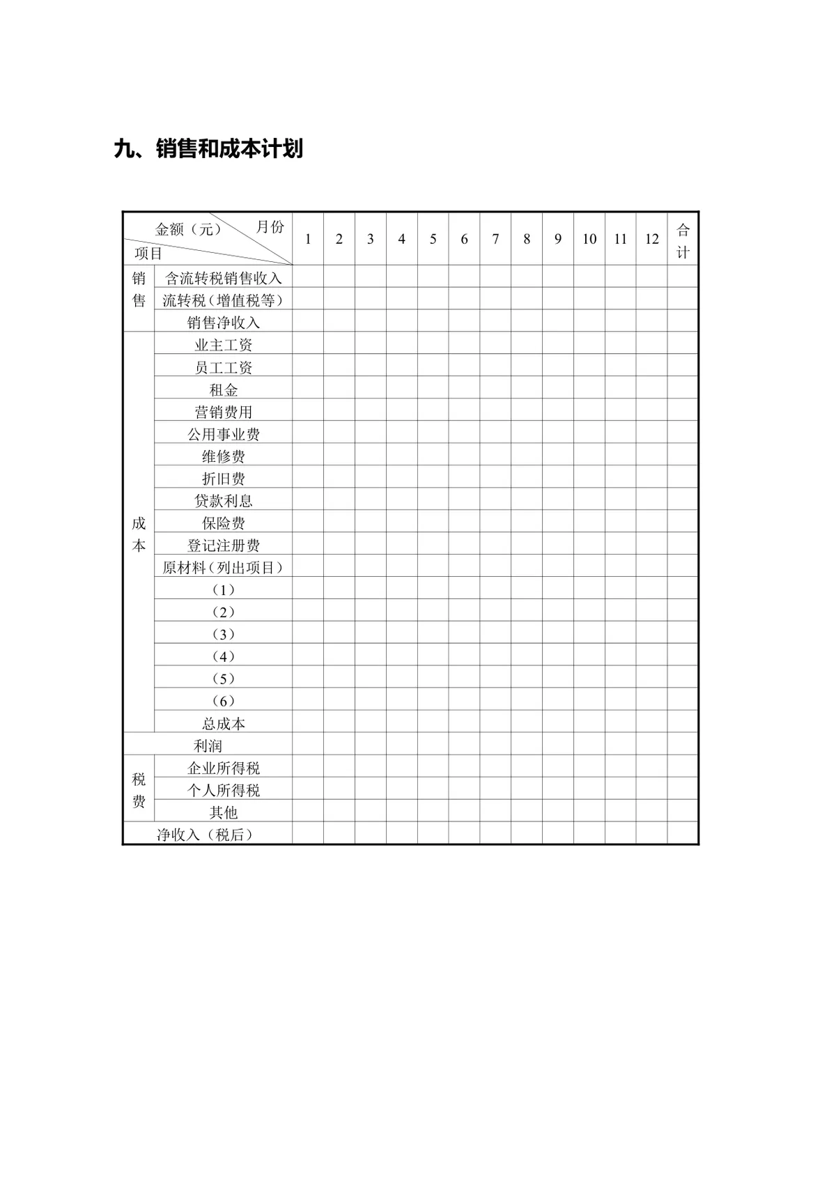 简约正式创业计划书Word文档模板 含基础信息填写栏 适用于创业项目申报 - 第15页