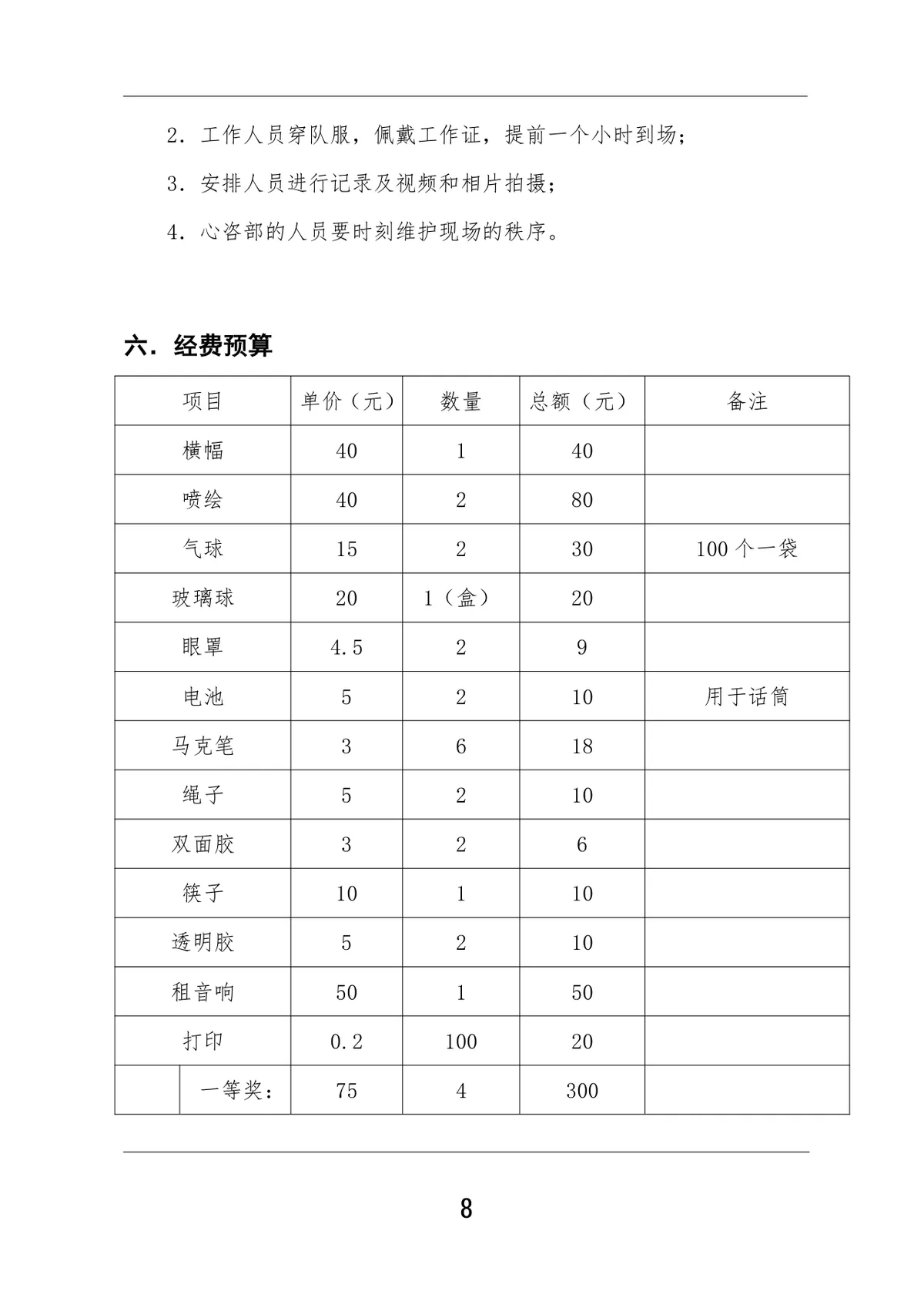大学校园双十一青春文化派对活动策划书Word文档模板 - 第9页