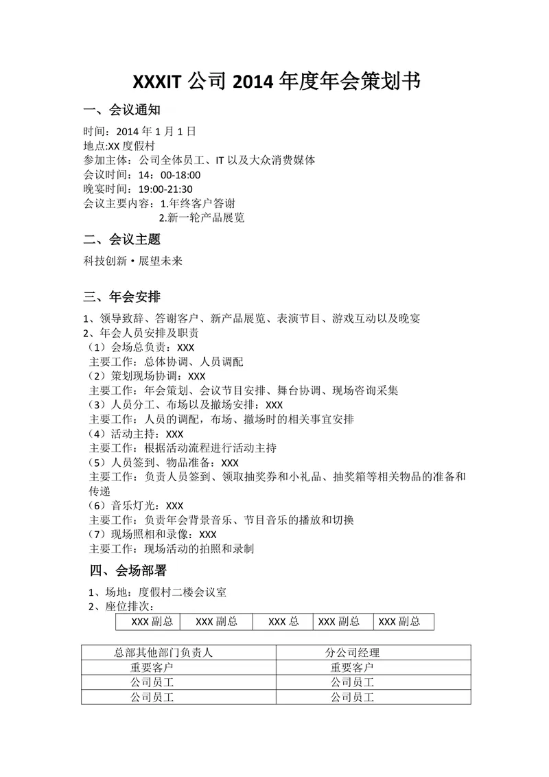 IT公司年度年会策划书完整方案Word文档 - 封面预览