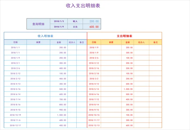 公司日常收入支出明细登记财务管理Excel表格 - 封面预览