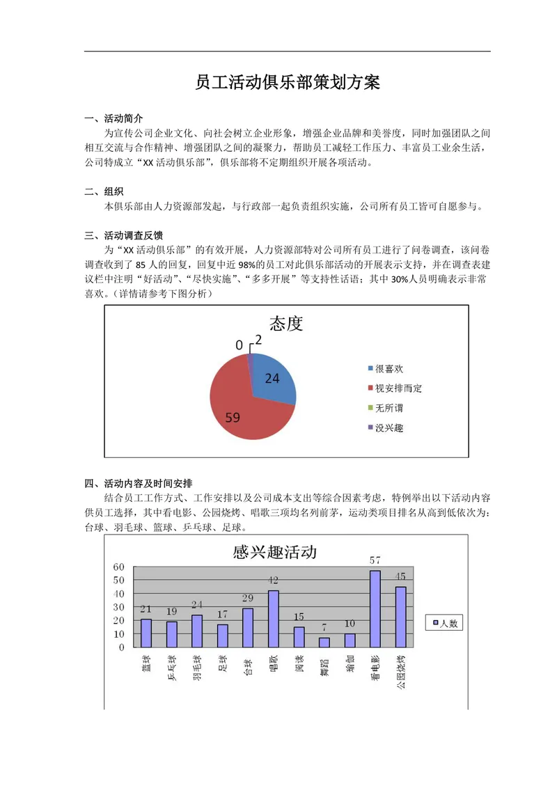 企业员工活动俱乐部完整策划方案Word文档模板 - 封面预览