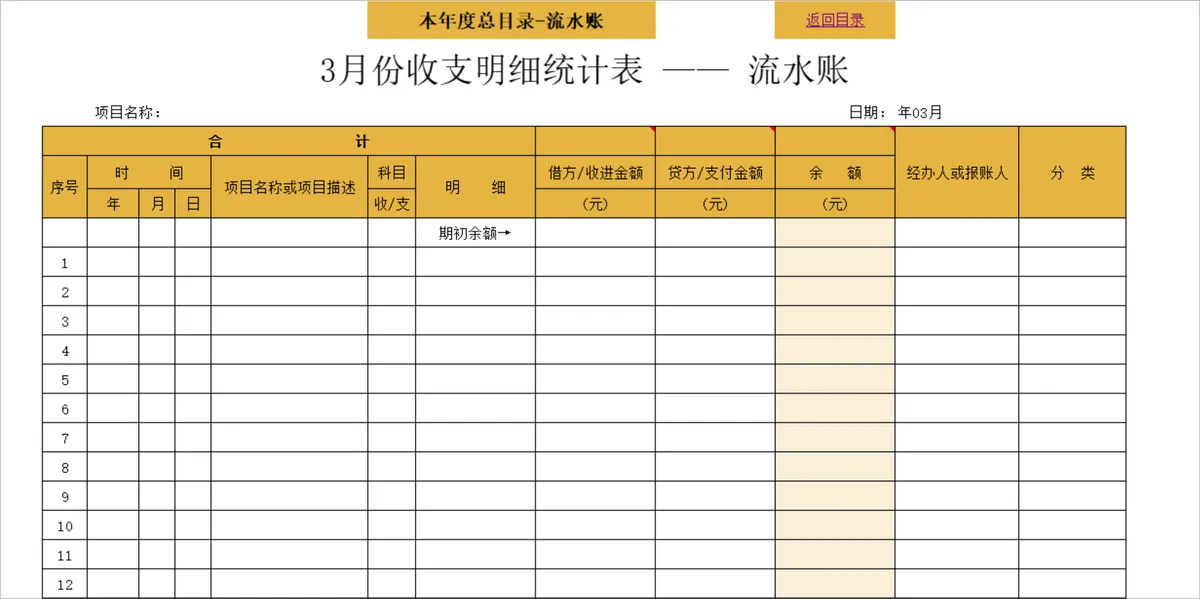 年度现金收支结余明细财务管理Excel表格 - 第5页