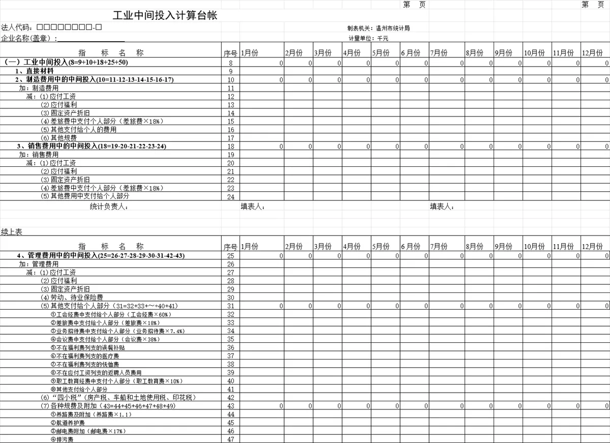 工业总产值销售产值计算台账及工业产品生产销售库存统计Excel表格 - 第3页
