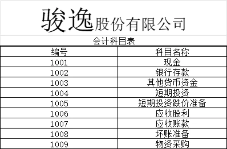 骏逸股份有限公司会计科目表及记账凭证Excel财务表格 - 封面预览