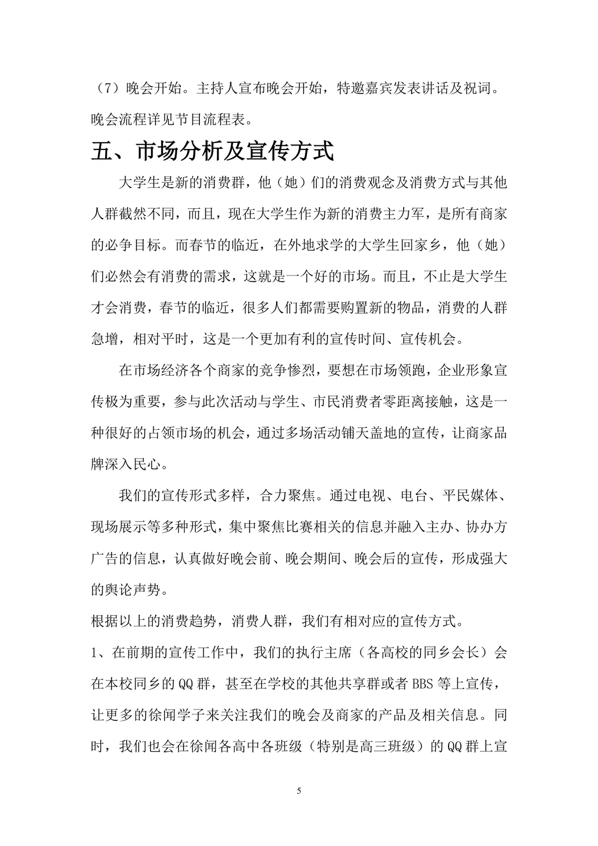 徐闻县大学生联盟大型春节文艺晚会策划书Word文档 - 第5页