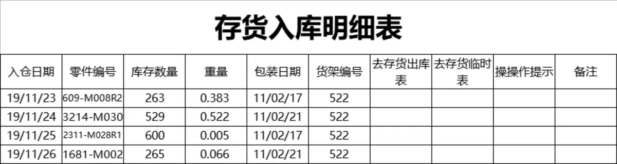 仓库管理系统Excel表格 含出入库库存统计基础资料登记全套仓储管理模板 - 第19页