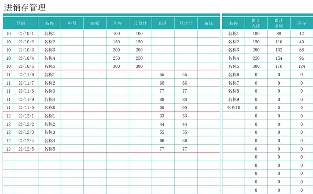 通用进销存管理Excel表格 商品出入库库存统计自动计算台账模板 - 封面预览