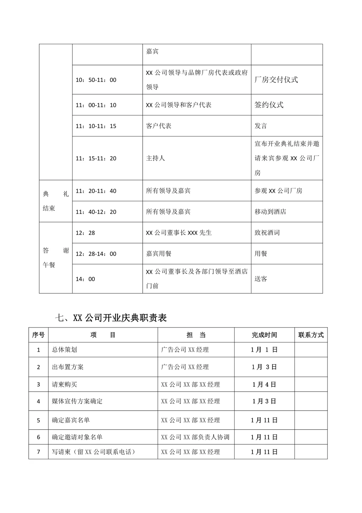 公司开业庆典现场流程规范Word文档模板 - 第6页