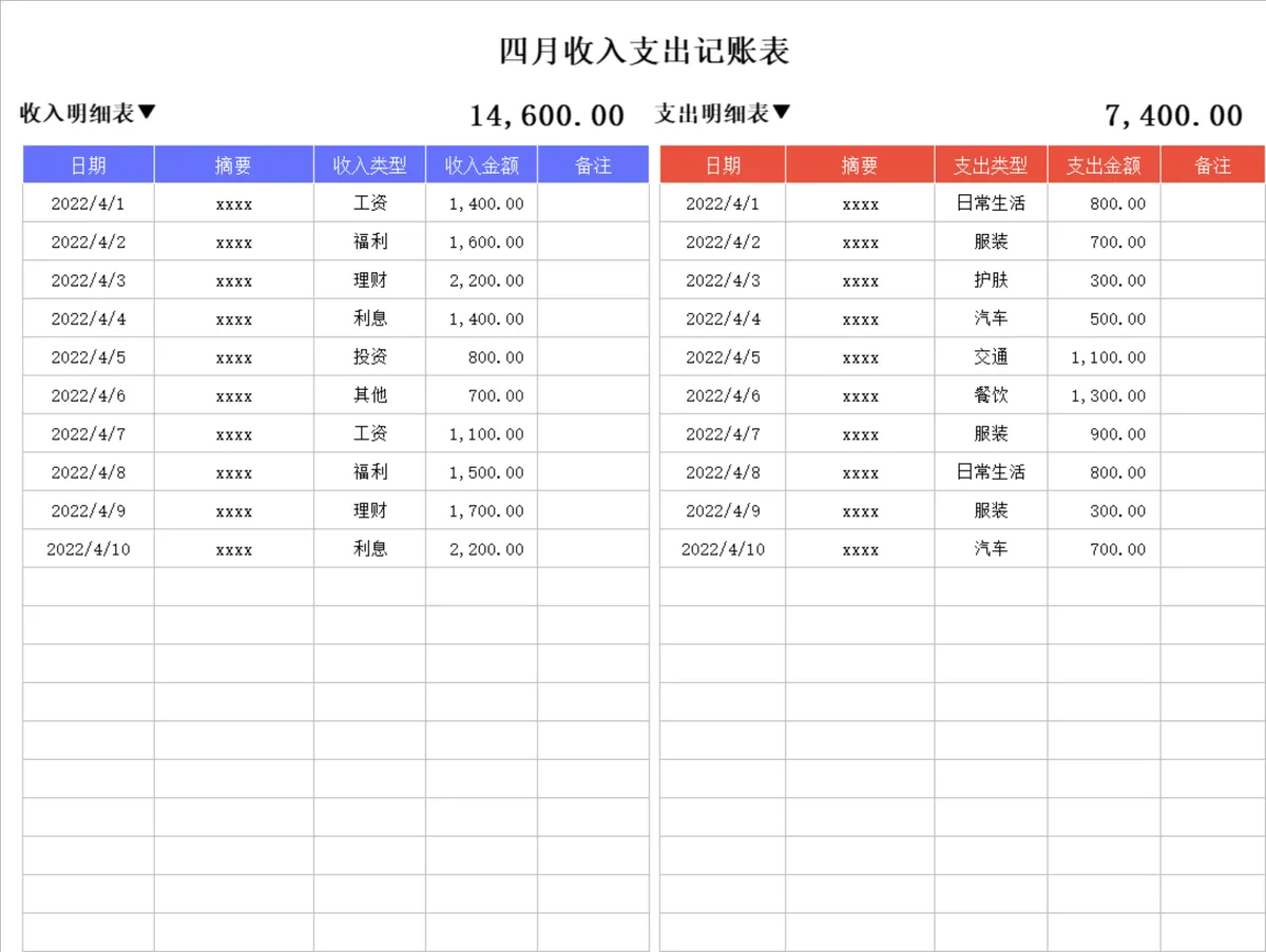 全年收支可视化管理Excel表格 含分类统计与动态图表 - 第6页