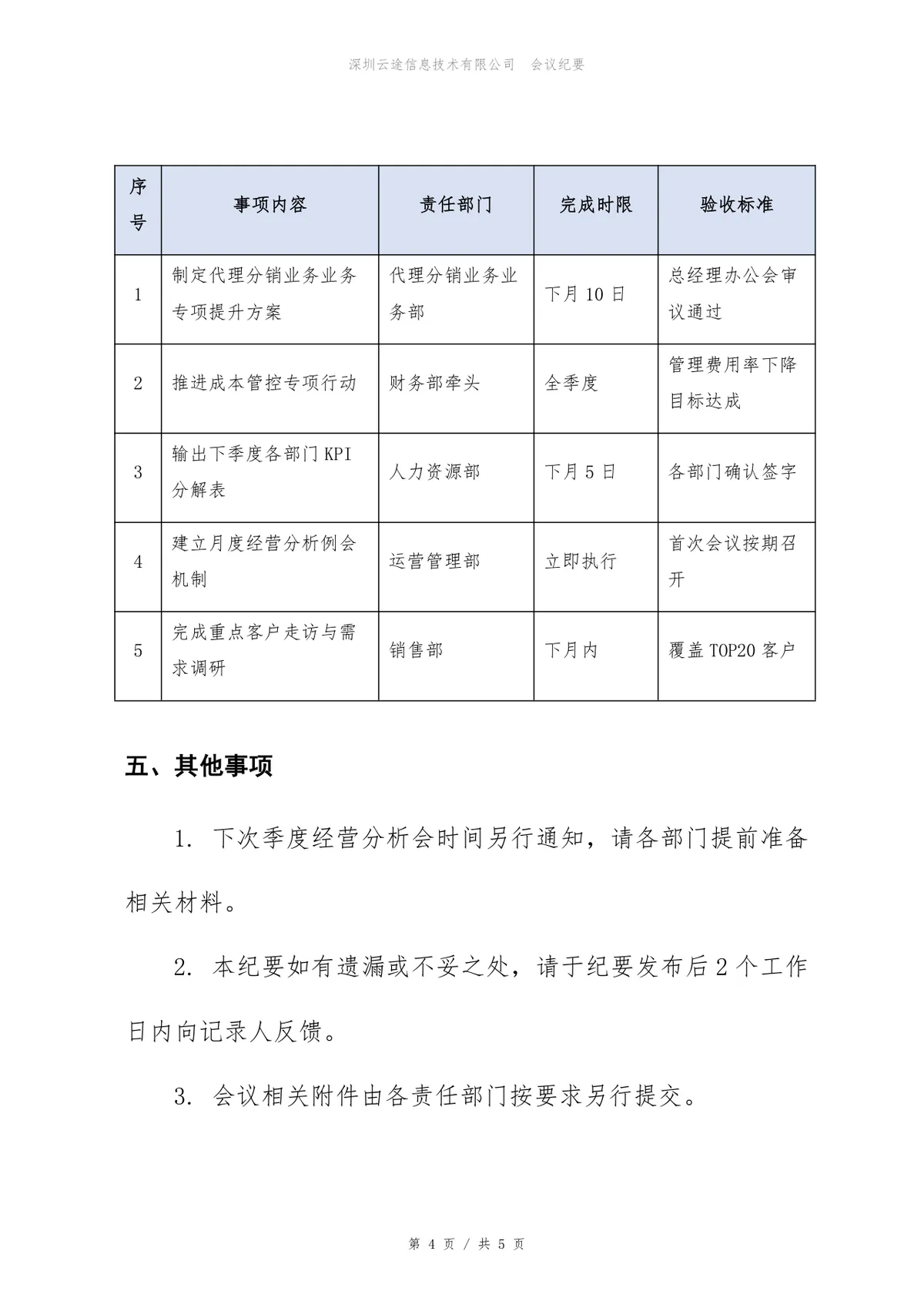 2026年第一季度经营分析会会议纪要Word文档模板 - 第4页
