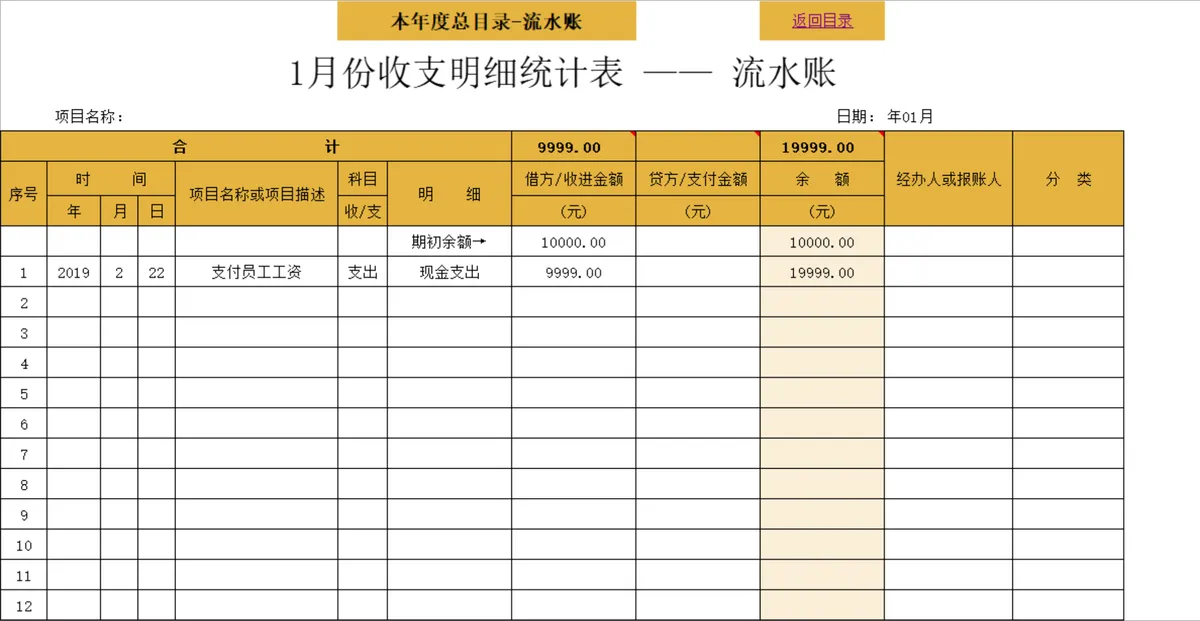 年度现金收支结余明细财务管理Excel表格 - 第3页