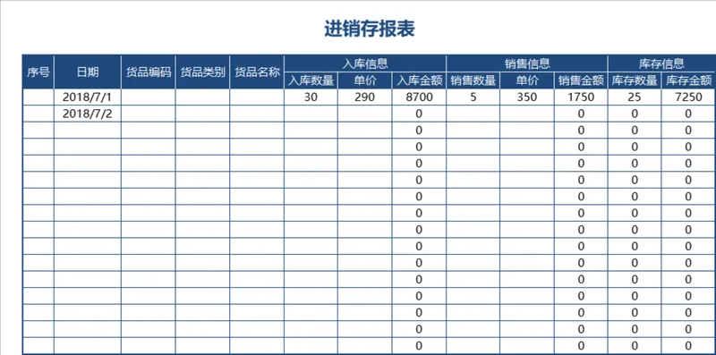 通用进销存报表Excel表格 企业货品出入库销售库存数据统计管理模板 - 封面预览