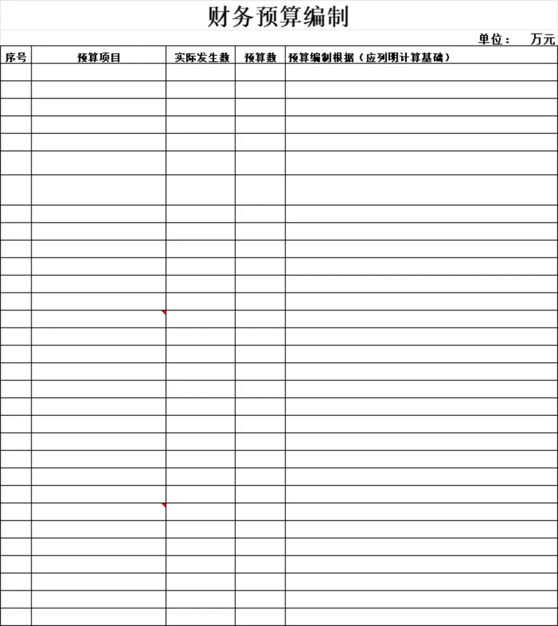 企业财务预算编制统计Excel表格 - 封面预览