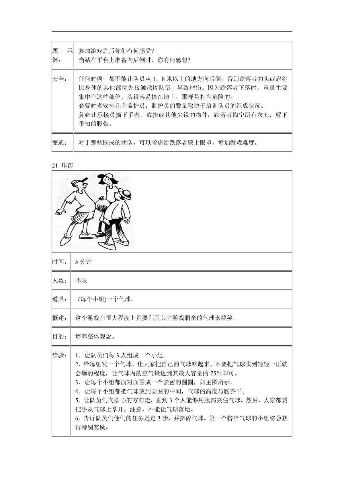 企业团队拓展培训经典游戏大全DOC文档 团建拓展活动培训方案参考资料 - 第20页