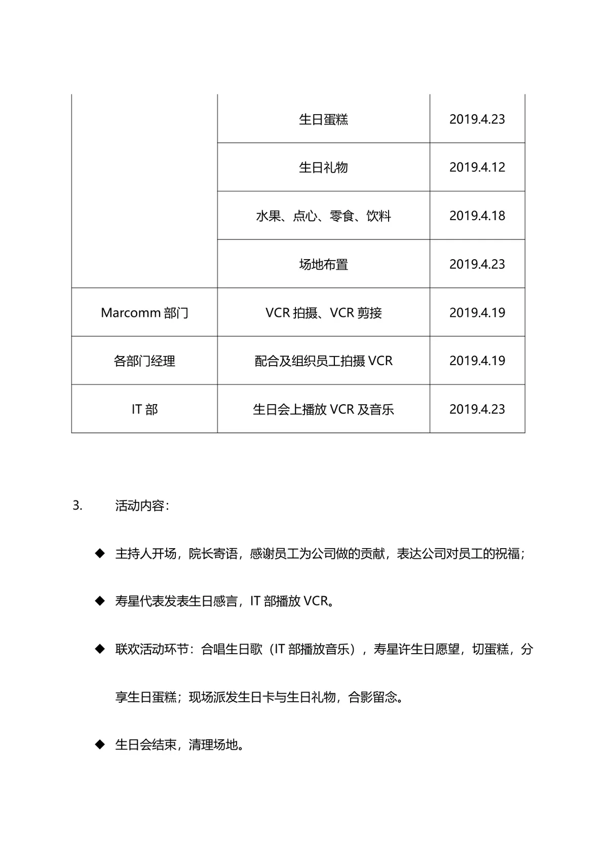 约定春暖花开时四月主题员工生日会活动策划方案DOC模板 - 第4页