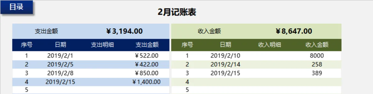 财务系统收支记账管理Excel表格 全年月度收支明细统计管理模板 - 第3页