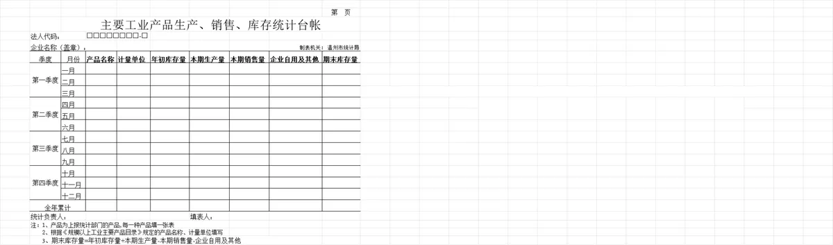 工业总产值销售产值计算台账及工业产品生产销售库存统计Excel表格 - 第2页