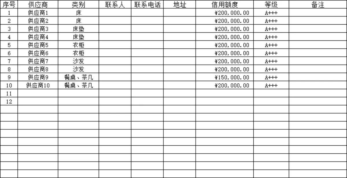 商品进销存管理含供应商信息登记Excel表格 - 第2页