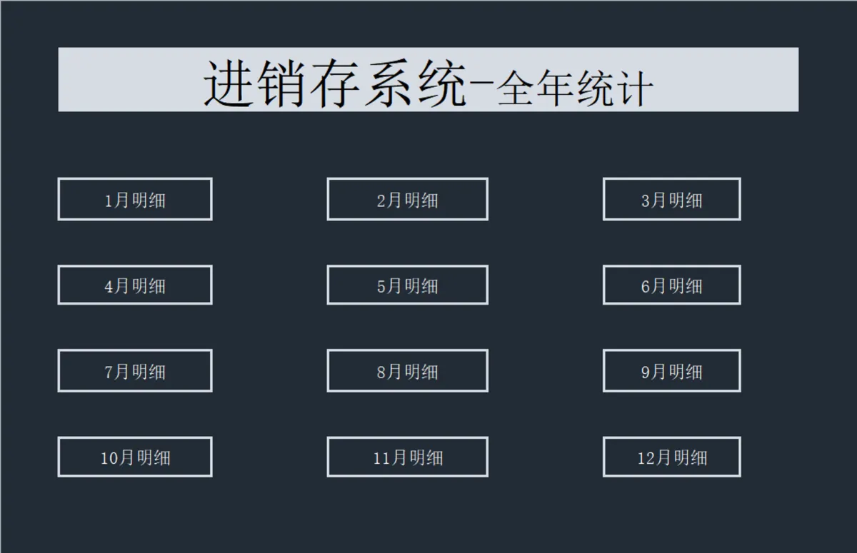 全年进销存系统统计Excel表格 仓库货物出入库库存明细管理表 - 第1页