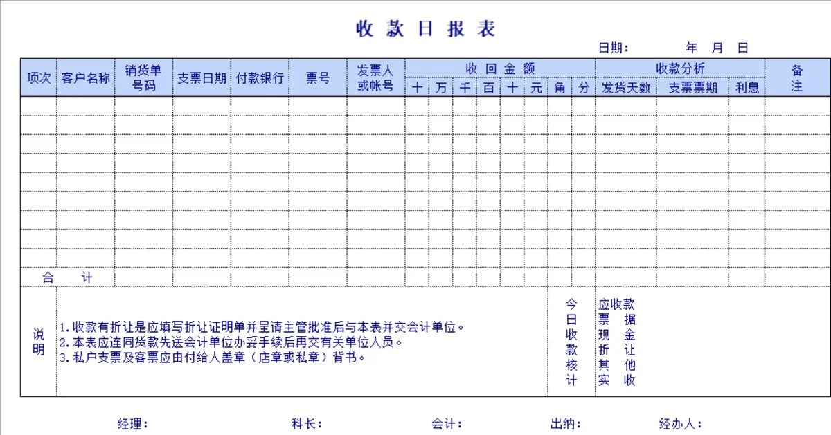企业财务应收款登记收款通知单管理Excel表格 - 第3页