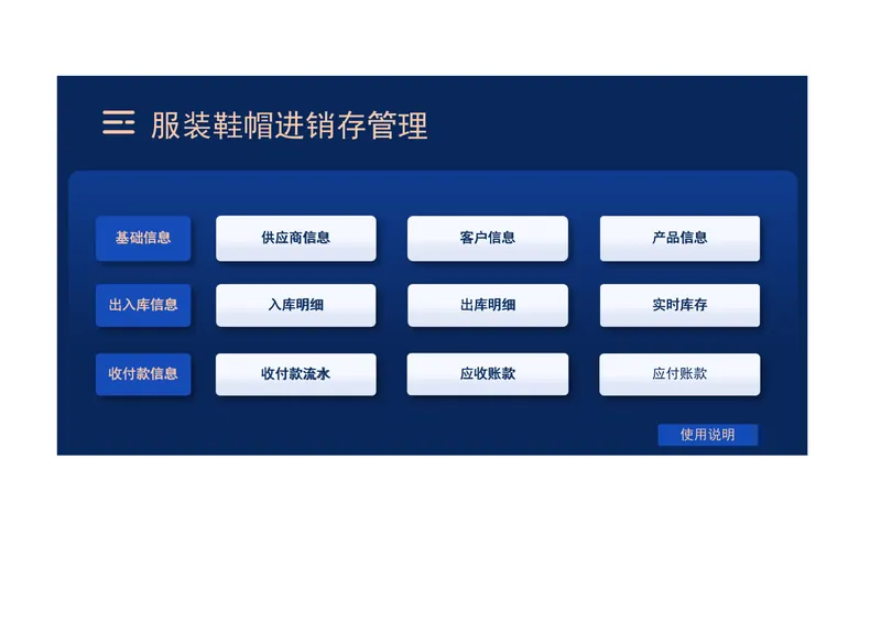 服装鞋帽进销存管理Excel表格 含供应商客户库存收付款全流程管理 - 封面预览