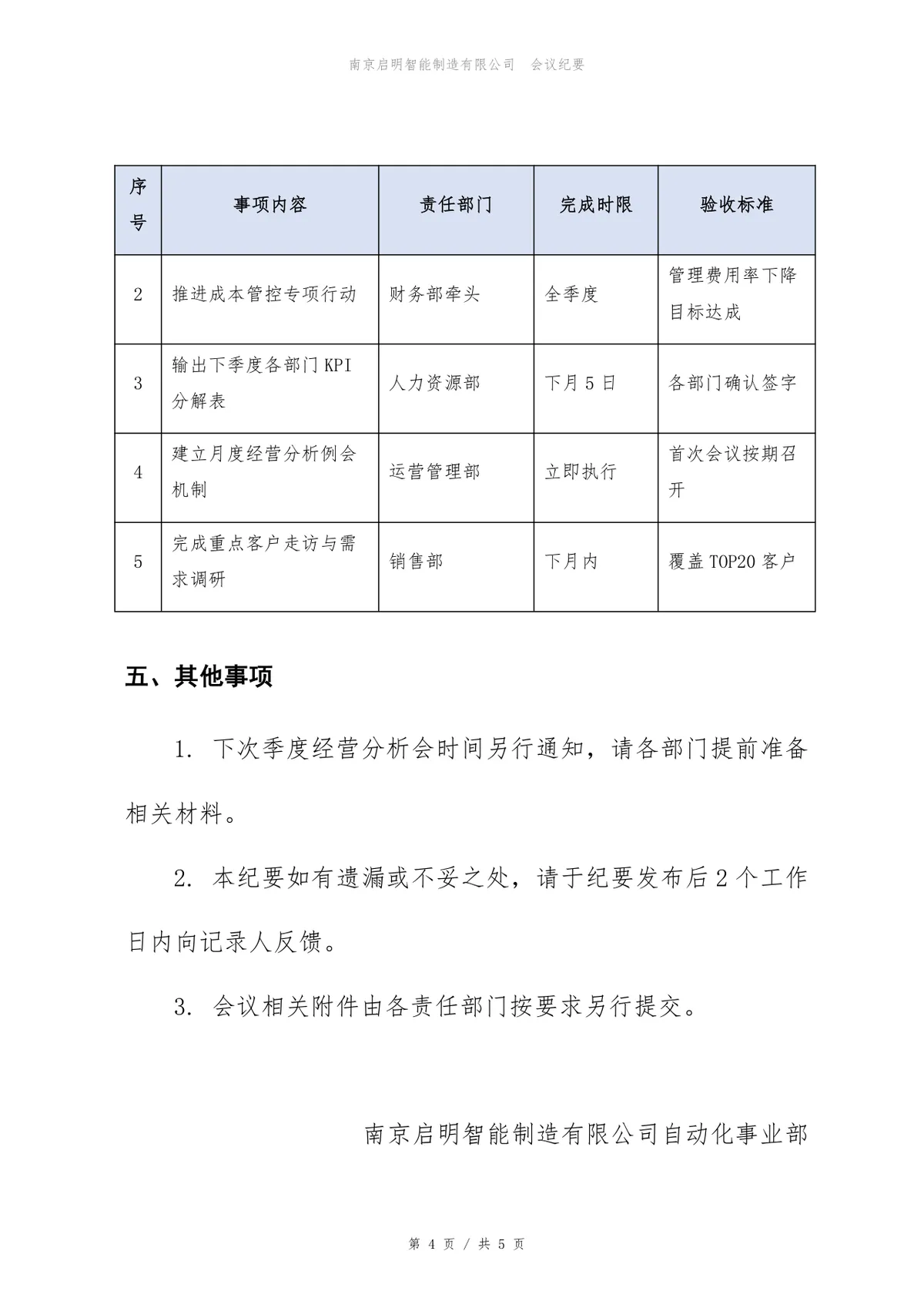 2026年第二季度经营分析会会议纪要Word文档模板 - 第4页