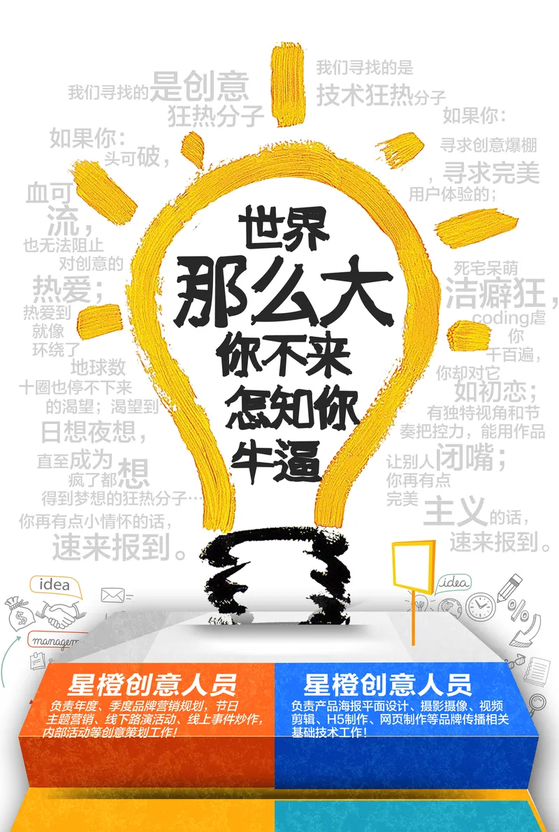 创意行业人才招聘宣传海报PSD设计素材 - 封面预览