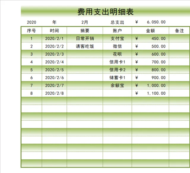 月度费用支出明细登记统计Excel表格 - 封面预览