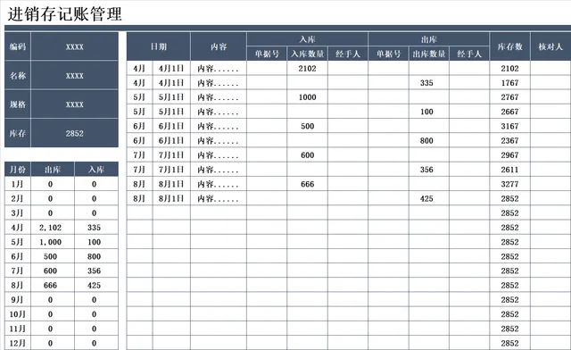 进销存记账管理Excel表格 商品出入库库存统计核对台账模板 - 封面预览