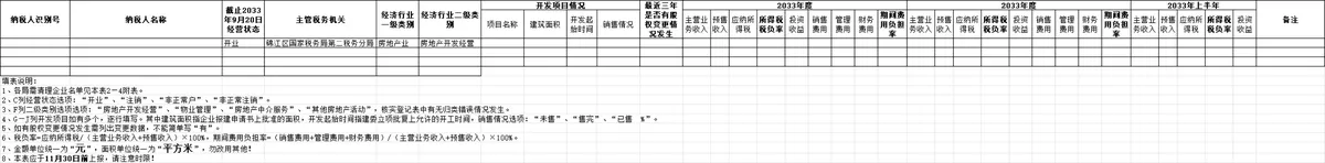 房地产开发经营企业税务财务数据统计Excel表格 - 第1页