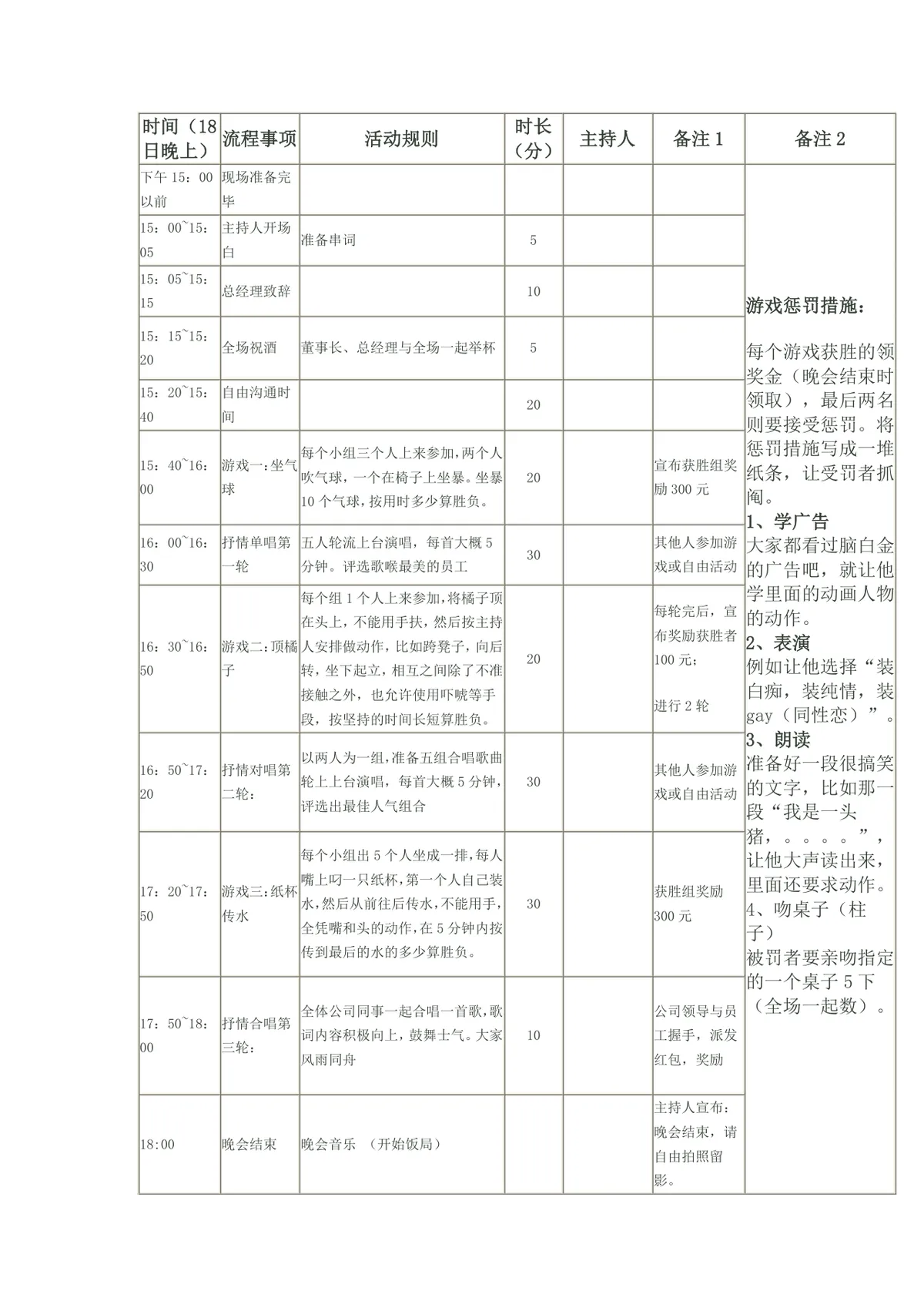 企业迎新年会完整流程安排及主持人开场白文稿Word模板 - 第1页