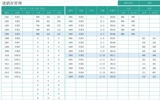 通用进销存管理Excel表格 商品出入库库存统计台账管理模板 - 封面预览