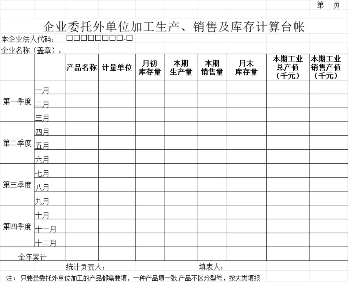 工业总产值销售产值计算台账及工业产品生产销售库存统计Excel表格 - 第9页