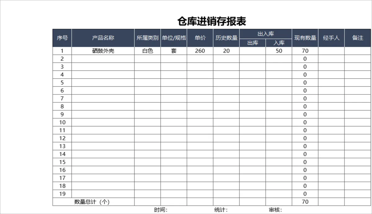 仓库进销存报表Excel表格 用于企业库存出入库数据统计与货品台账管理 - 第1页