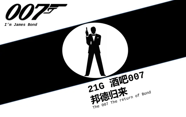 酒吧007邦德归来主题营销活动策划PPT模板 - 封面预览