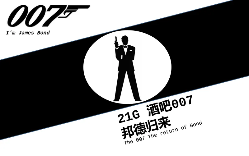 酒吧007邦德归来主题营销活动策划PPT模板 - 封面预览