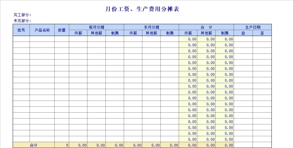 管理费用与销售费用年度月度计划统计Excel表格 - 第6页