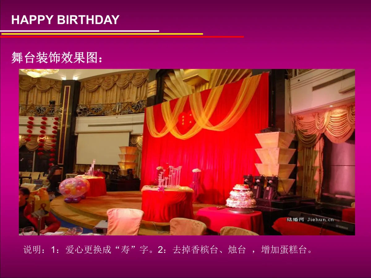生日宴会策划方案PPT模板 寿宴活动流程布置演示素材 - 第5页
