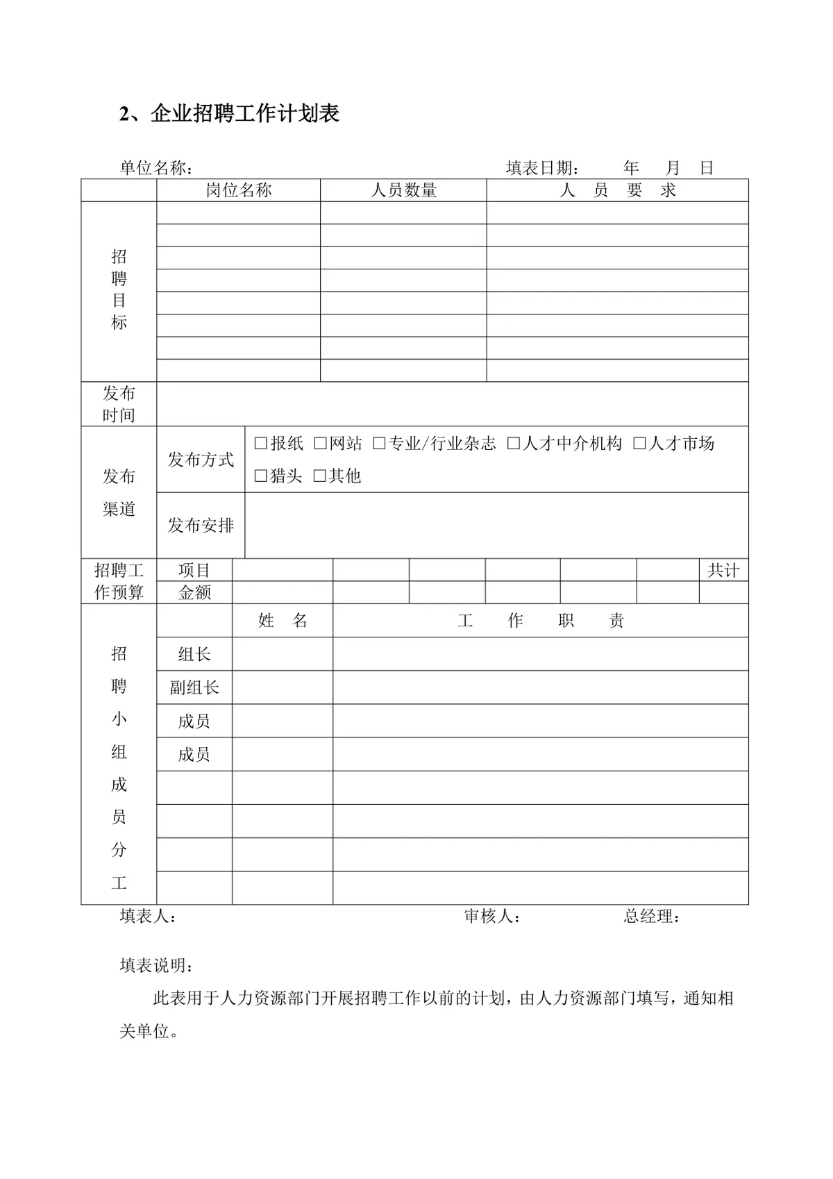 企业员工招聘录用全套表单Word文档 含招聘申请面试考核入职全流程模板 - 第3页