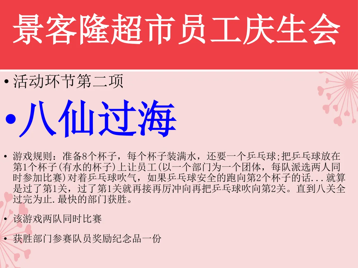景客隆超市员工庆生会活动策划演示PPT模板 - 第5页