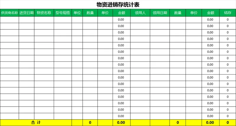 物资进销存统计Excel表格 企业库存出入库领用明细登记台账模板 - 封面预览