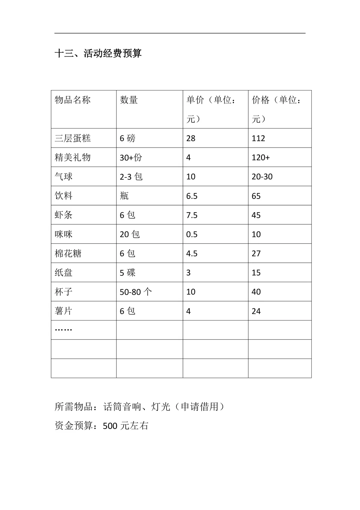 广东金融学院摄影协会欢送会策划书Word文档模板 - 第8页