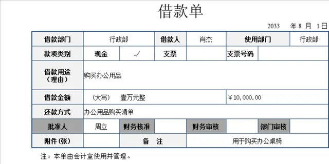公司员工借款申请登记财务管理Excel表格 - 封面预览