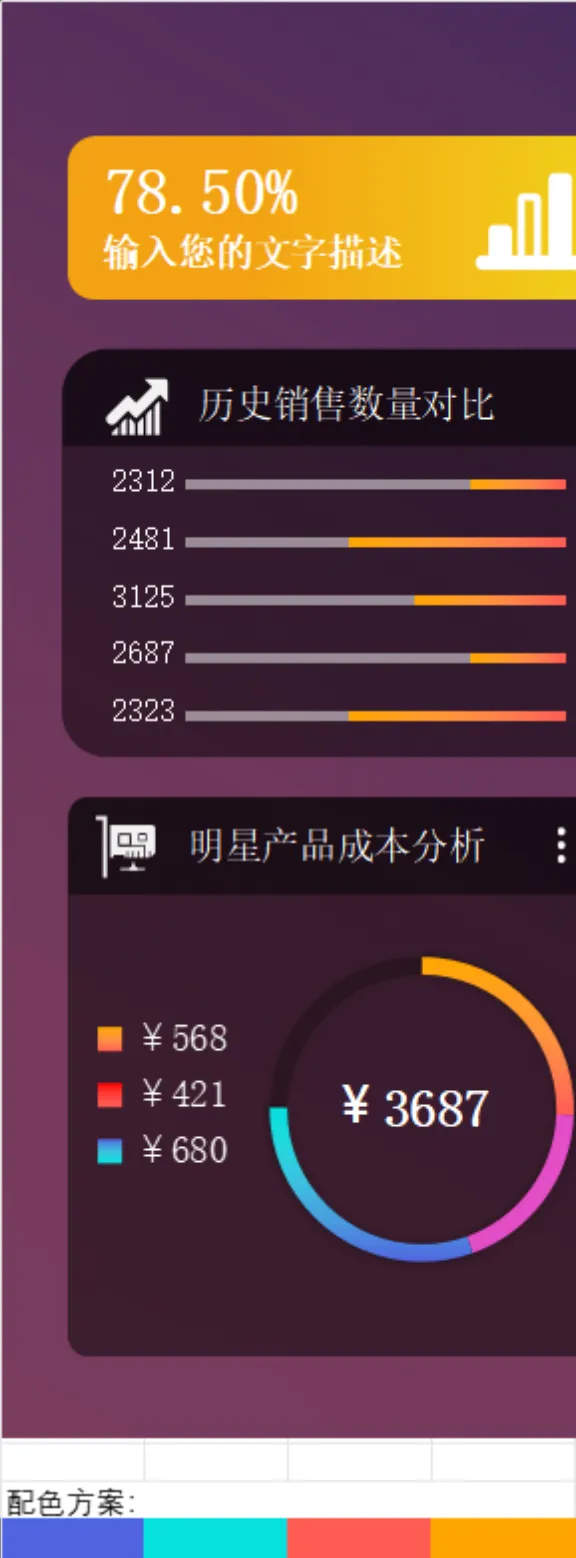 历史销售数量对比与明星产品成本分析财务管理Excel表格 - 封面预览