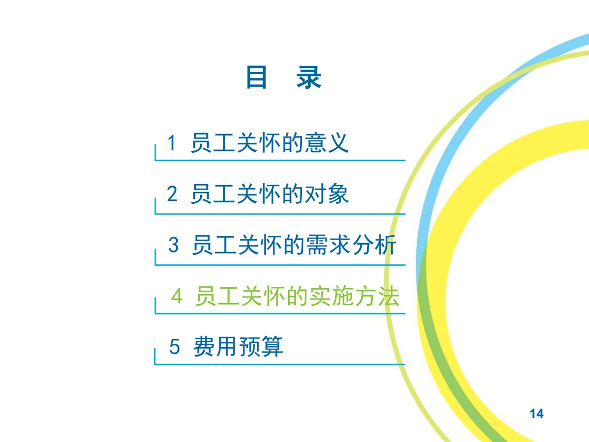 员工关怀实施方案企业人力行政工作规划PPT模板 - 第14页
