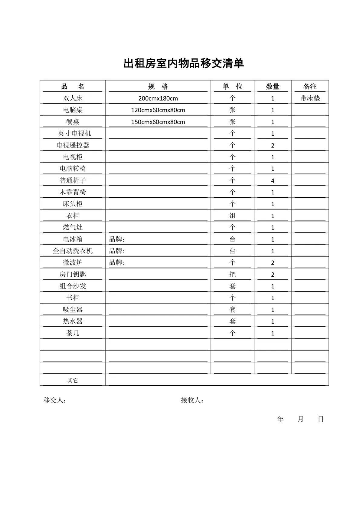 通用个人居住房屋租赁合同标准协议DOCX模板 - 第3页