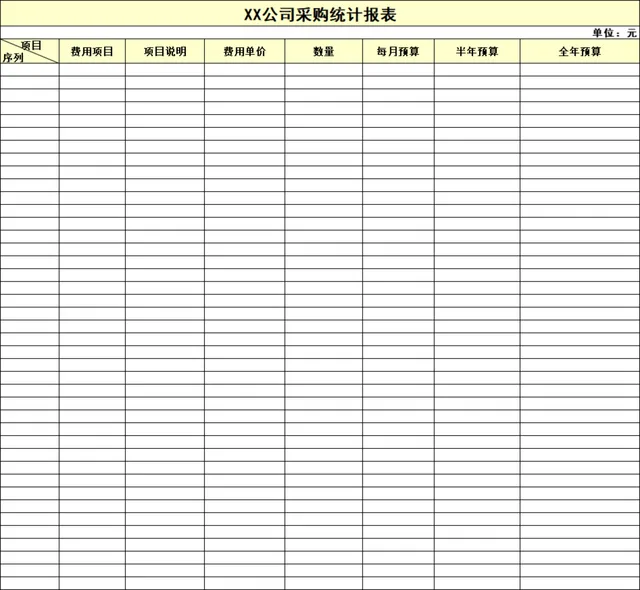 公司采购统计报表Excel表格 用于企业采购费用预算登记与数据汇总管理 - 封面预览