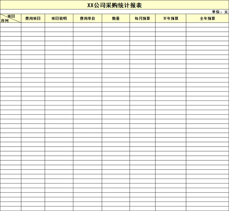 公司采购统计报表Excel表格 用于企业采购费用预算登记与数据汇总管理 - 封面预览